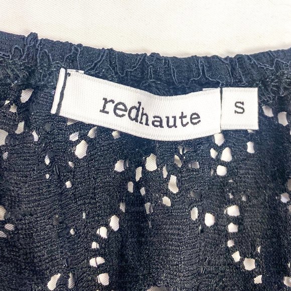 Women's Lace Boho Over Sized Bell Sleeve Shirt Eyelet Pattern Red Haute Brand S - Picture 13 of 14